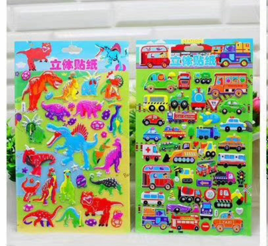 大号DIY儿童男孩女孩换装带发夹装饰益智泡泡贴细节图