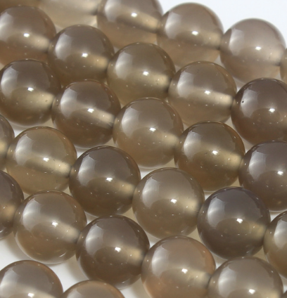 天然灰玛瑙散珠灰玉髓圆珠DIY手链手串男女产品图