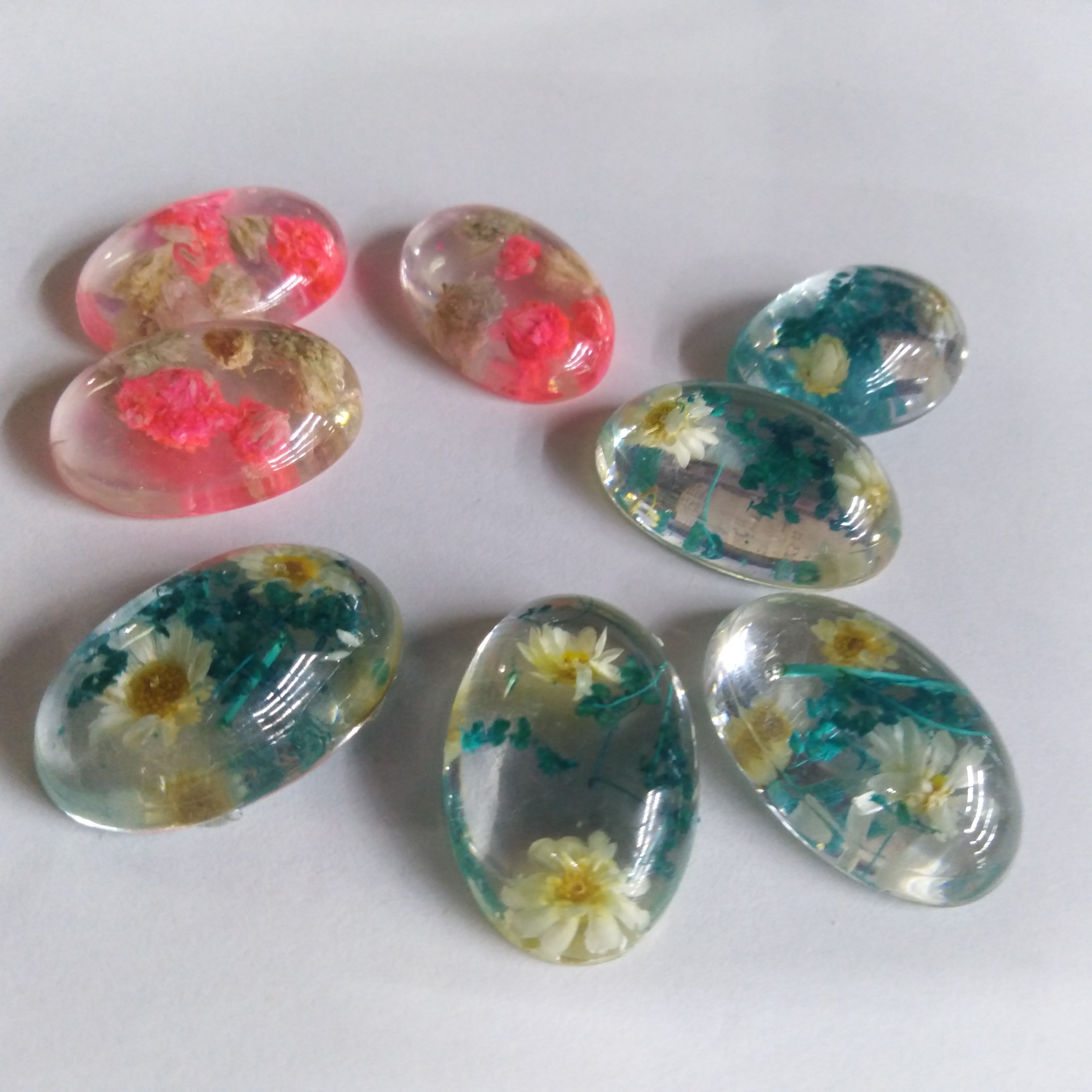 椭圆形干花树脂艺饰配饰diy手工饰品耳环耳饰树脂艺饰配件产品图