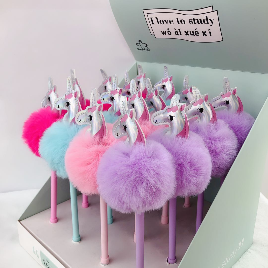 Unicorn Bristle pen, leather material, cute unicorn shape 549 details Picture
