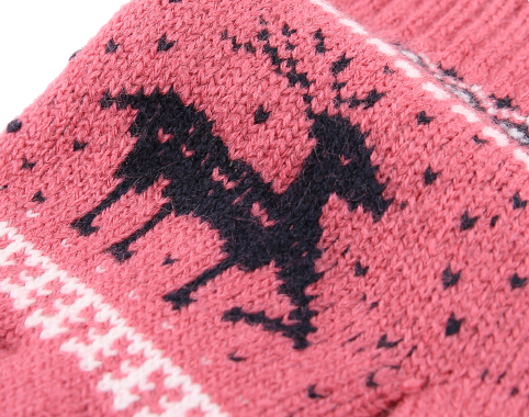 针织触屏手套女士冬季保暖加厚加绒户外骑行提花可爱麋鹿韩版手套产品图