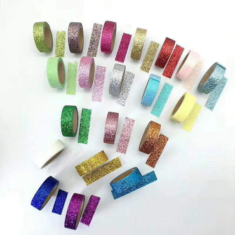 素色撒粉和纸胶带1.5cm*3m手账胶带不掉粉产品图