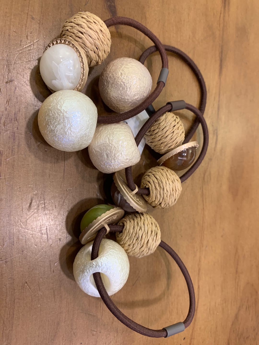 New alloy pearl, hemp rope and rubber band casual hair accessory for girls