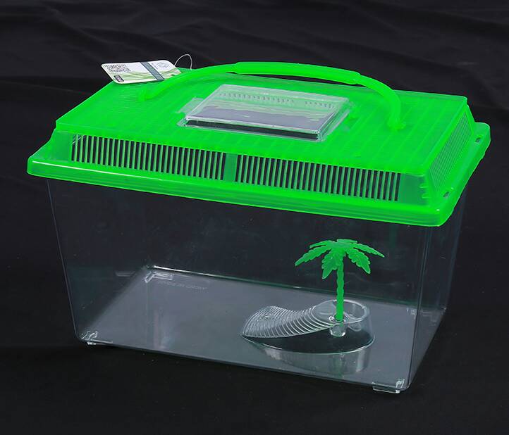 塑料小鱼缸采用PE环保材质顶部盖子有喂食口详情图1