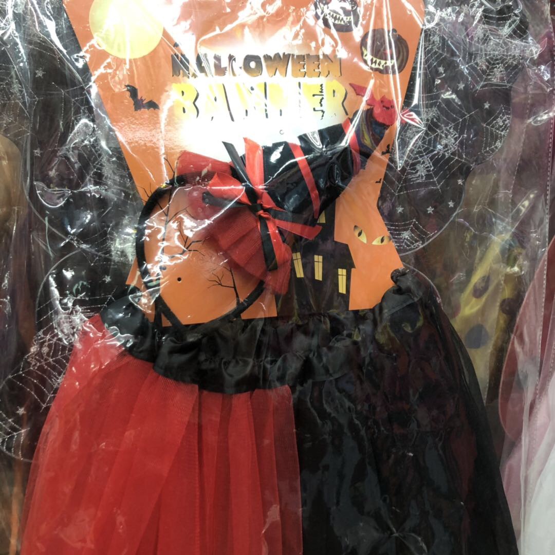 Halloween Witch's Gauze dress and headwear set Specification image