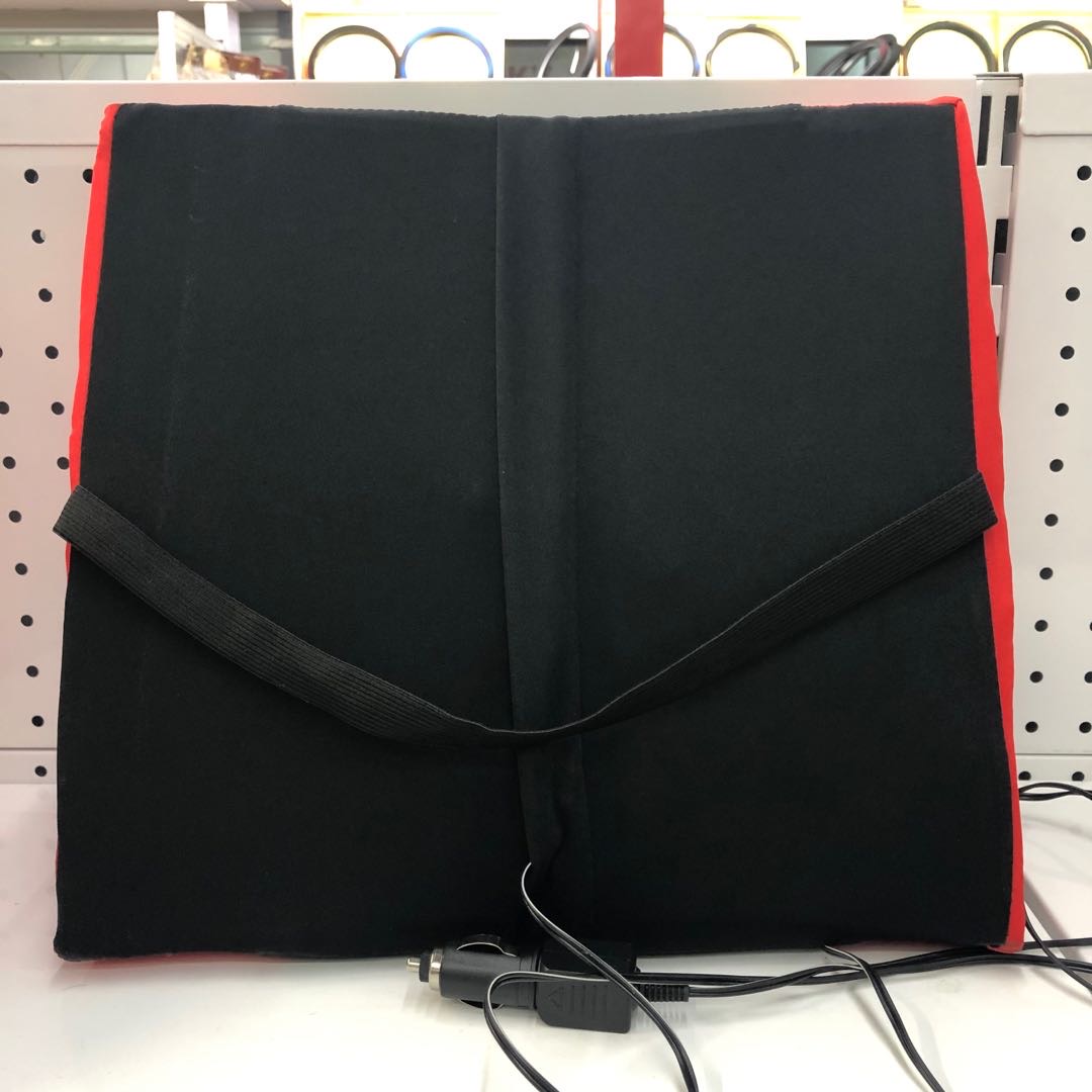Large vehicle 24V red wine car cushion, car electric massage lumbar support seat backrest, car lumbar support pad details Picture