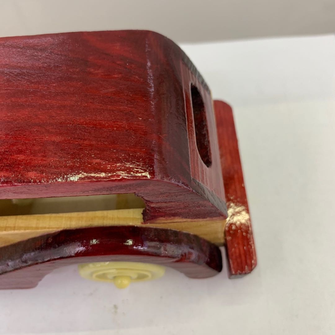 木制汽车玩具车仿古汽车创意手工工艺品红色顶棚