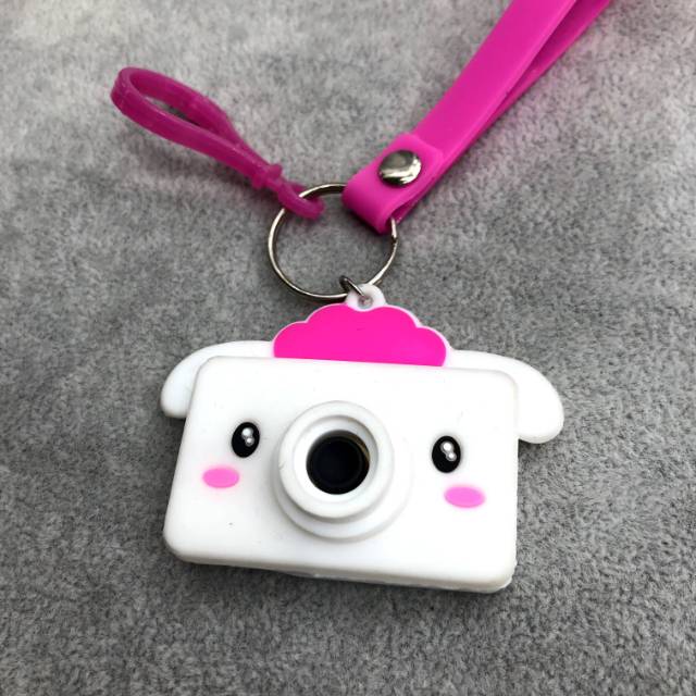 Cute Korean pvc soft rubber figurines, cartoon cameras, car keychains, pendants, ornaments and creative gifts Specification image