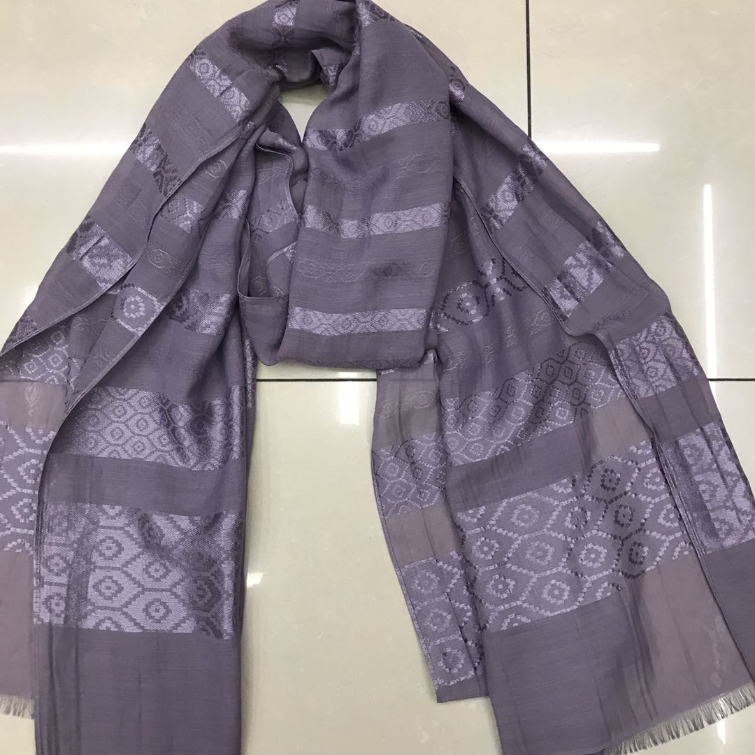 Imi Enig Spring Fall Purple Women's Scarf With Jacquard Fringe