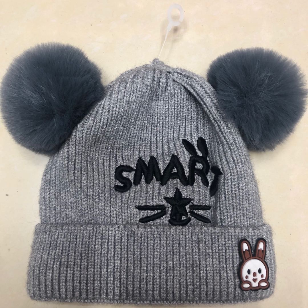 Hat Lady Winter Sweet Cute Embroidery Pattern Fox Hairball Wool Hat Thickened Warm Korean Knit Hat Tide