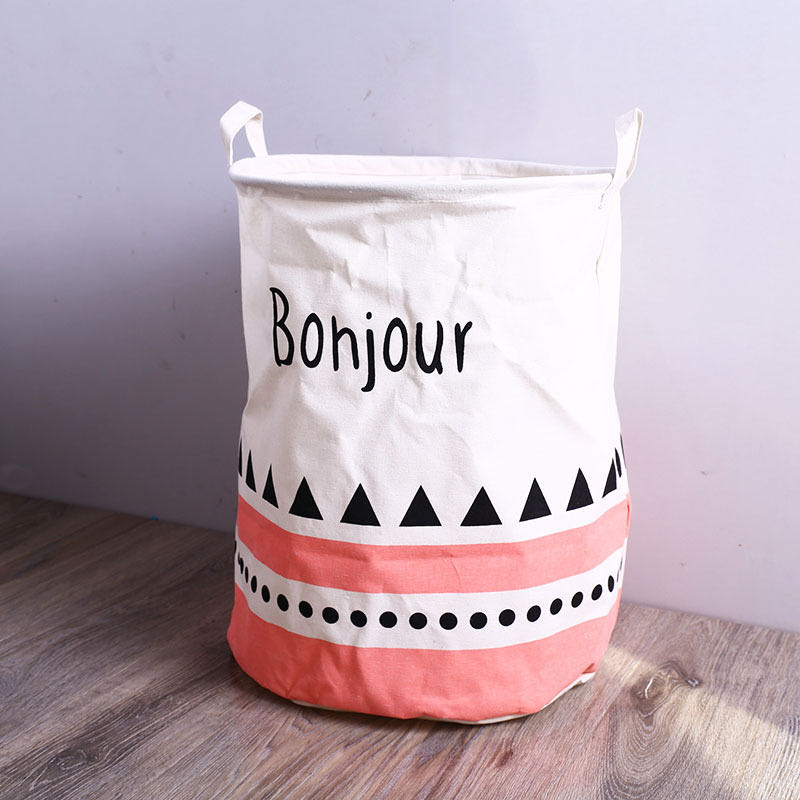 Large Fabric Cotton Linen Household Clothes Storage Basket Quilt Moving Doggy Bag Bundle Mouth Moisture-Proof Wardrobe Organizer Box Specification drawing