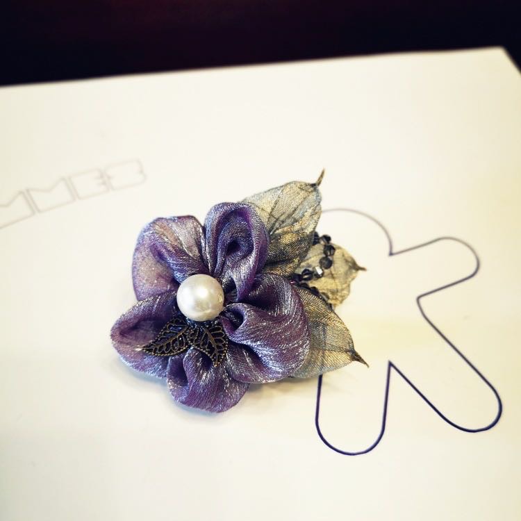 Pearl Cloth High-End Corsage Headwear Korean Series Corsage Collar details Picture