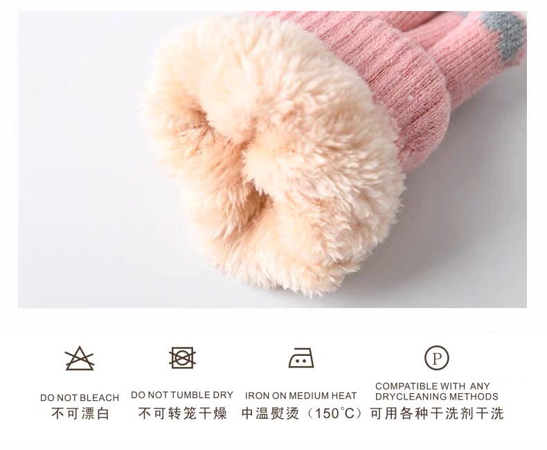 手套女秋冬天加绒保暖防寒骑车手套韩版时尚可爱女生气球简约细节图