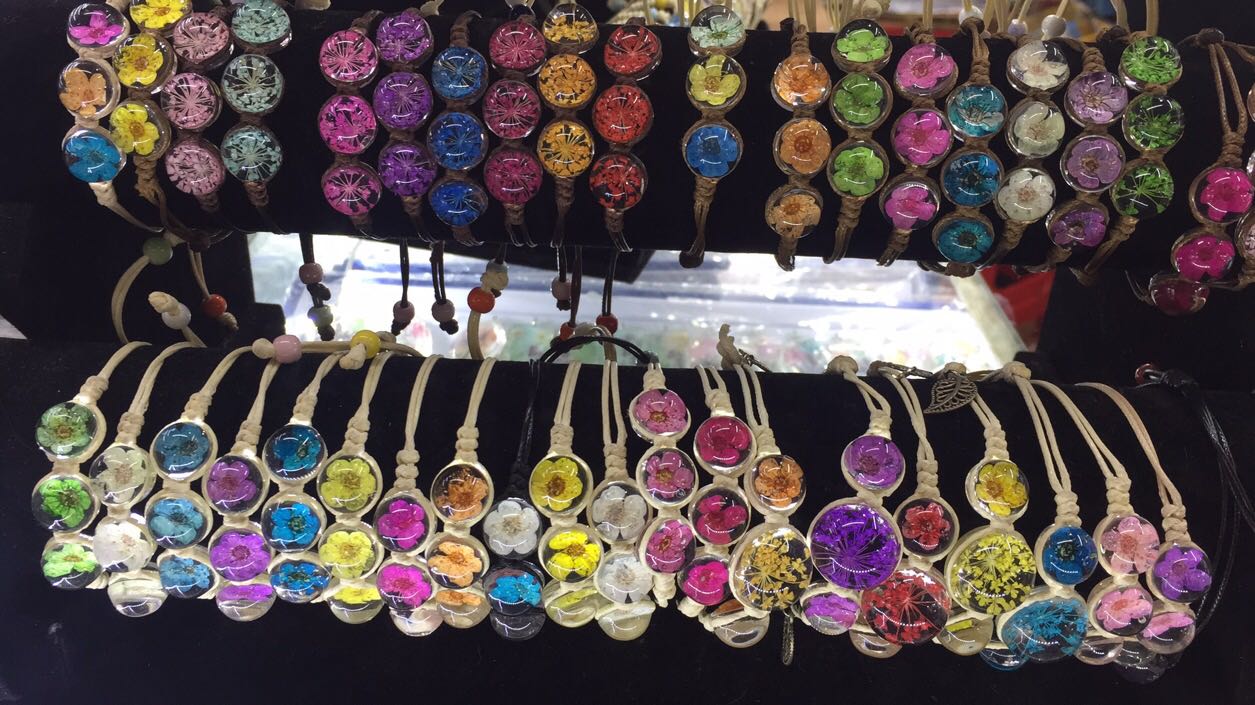 Copper acrylic dried flower single bracelet for jewelry accessories