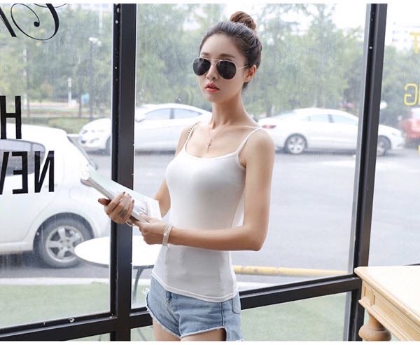 吊带背心女2019新款百搭韩版白色内外穿短款上衣打底内搭吊带衫
