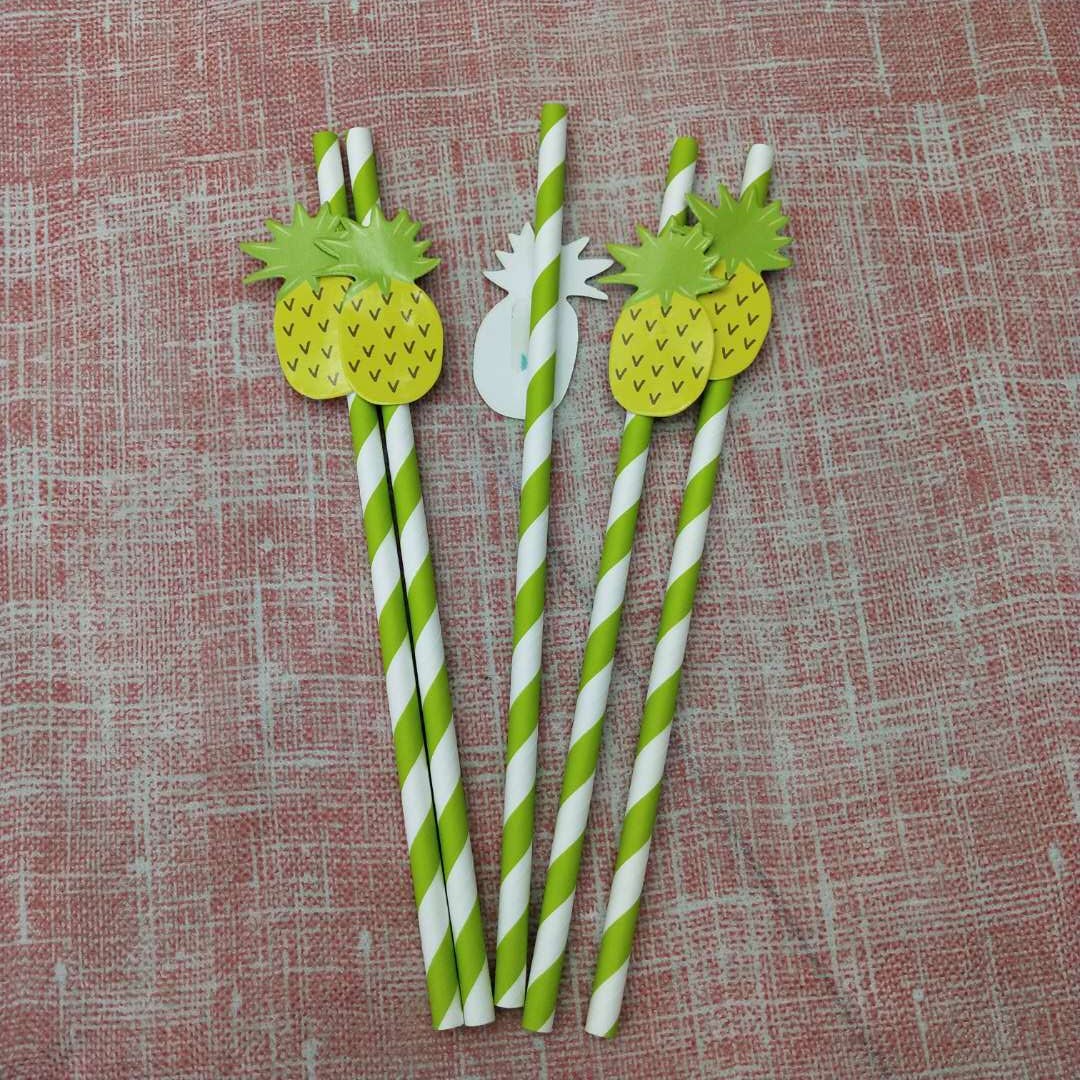 There are many styles of cute cartoon-shaped striped patch paper straws Specification image