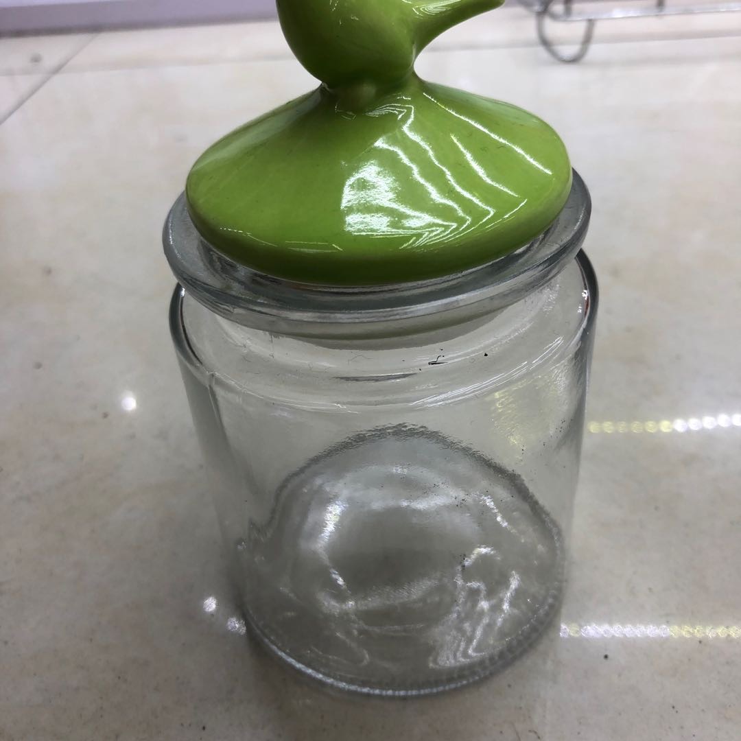 可爱瓶口绿色小鸟形状密封罐泡菜泡鸡爪罐子