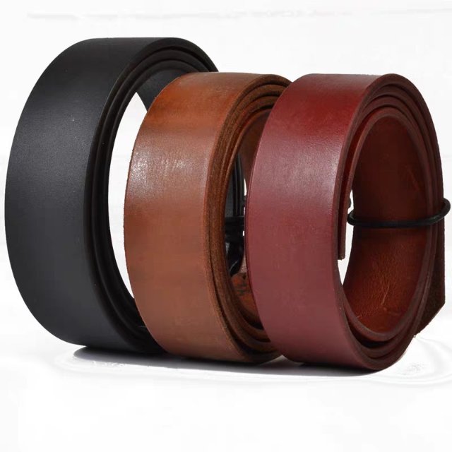 Top Layer Cowhide Headless And Holeless Belt Strip Plant Tanned Single Layer Cowhide Pure Cowhide Leather Belt Replacement With Defects