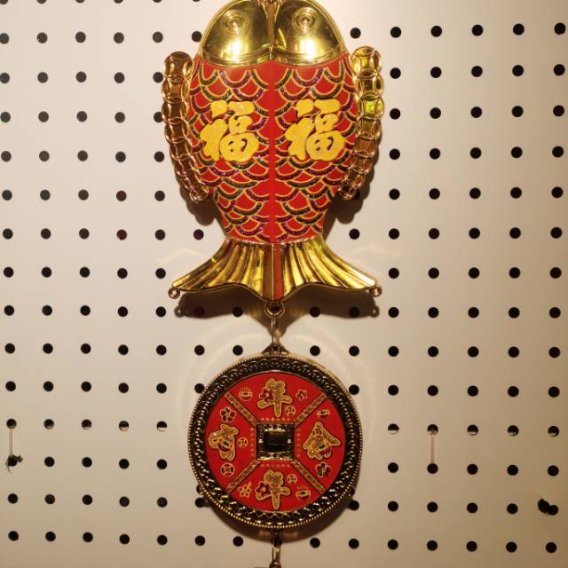 Golden "Fu" characters, Double fish copper coins, ingots, money bags, lanterns, tassels, pendants, money bags, Chinese knots, Double Fish new house, wedding celebration details Picture