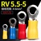 RV5.5-5圆形预绝缘接线端子 O型冷压端子电线连接头铜线鼻子产品图