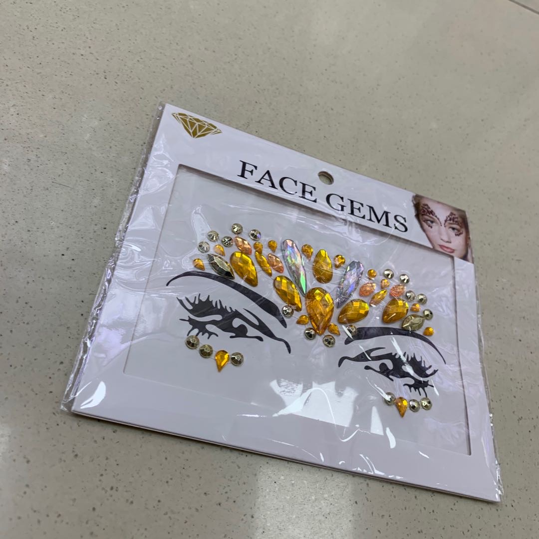 橙色额头水晶钻贴眼尾贴额头贴细节图