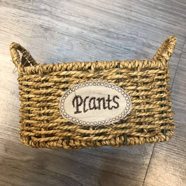 Pure hand-woven S/2 straw flower basket handicrafts