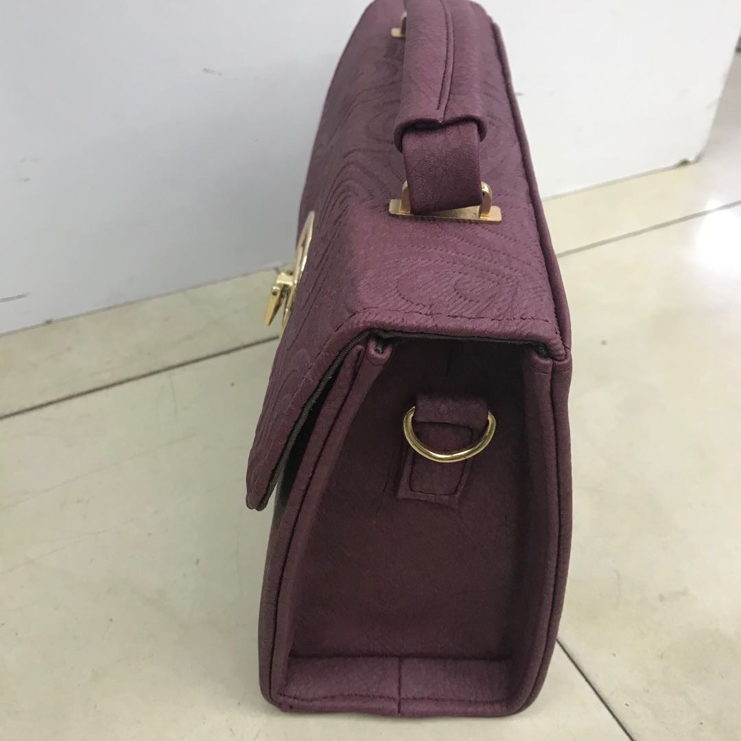 紫色单肩女包女士手提包斜挎包手提包时尚女包细节图