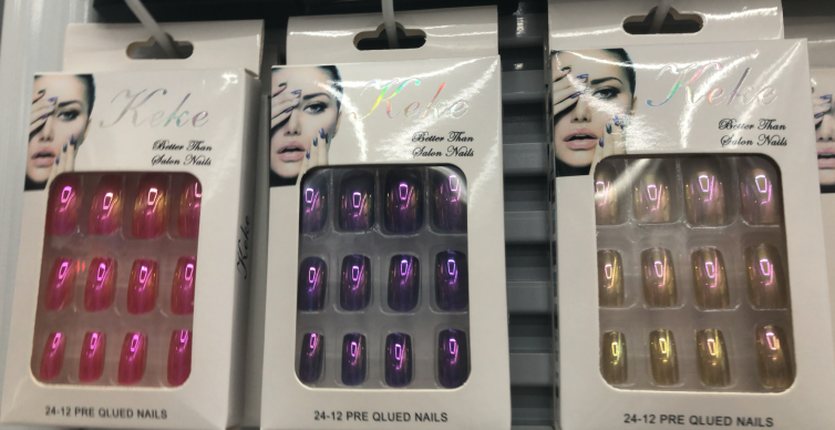 keke Round box Short Nails 12 pieces, 7 sets, 7 colors, foreign trade version nail patches details Picture