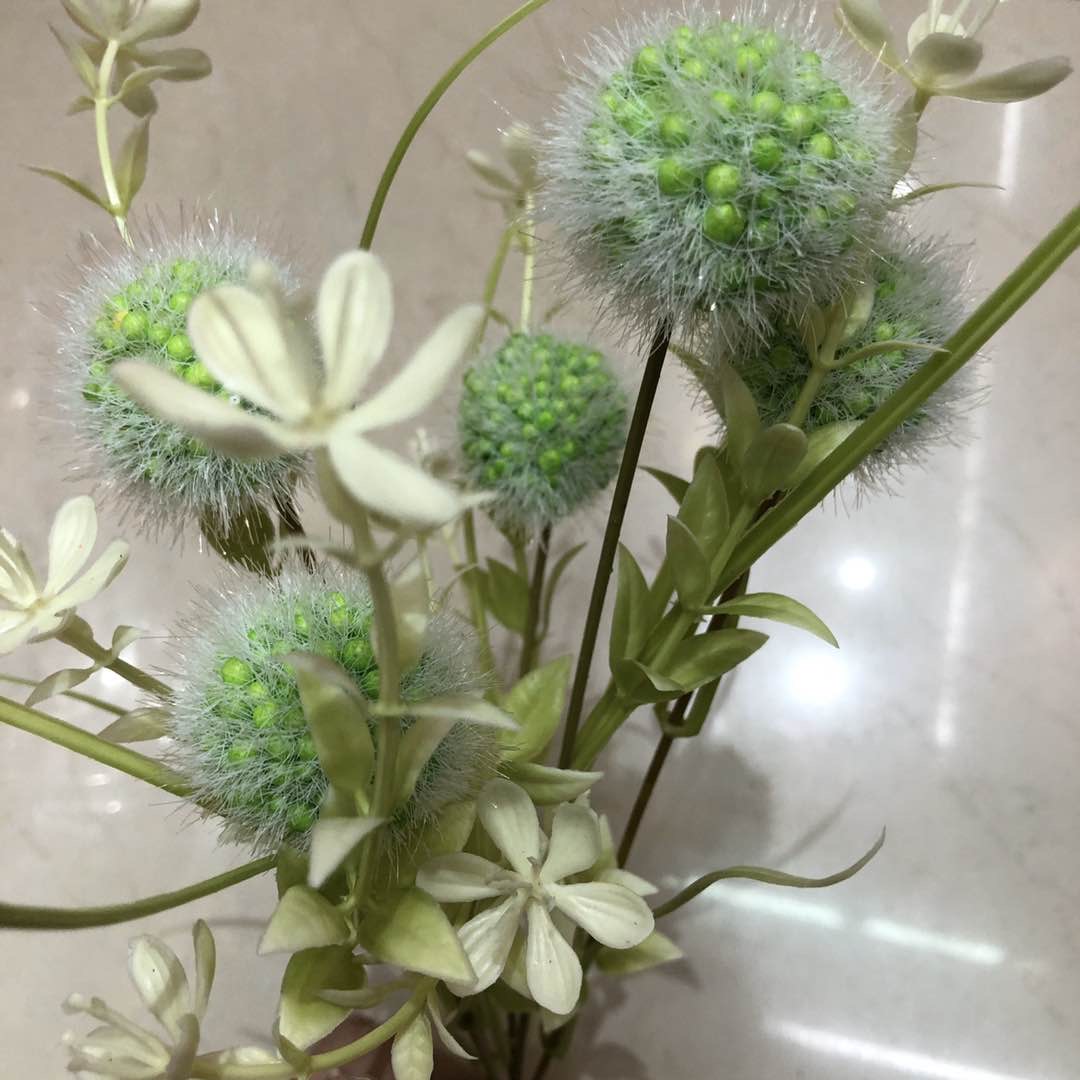 多叉蒲公英花束波斯菊太阳花婚庆绢花婚礼堂装饰花路引插花细节图