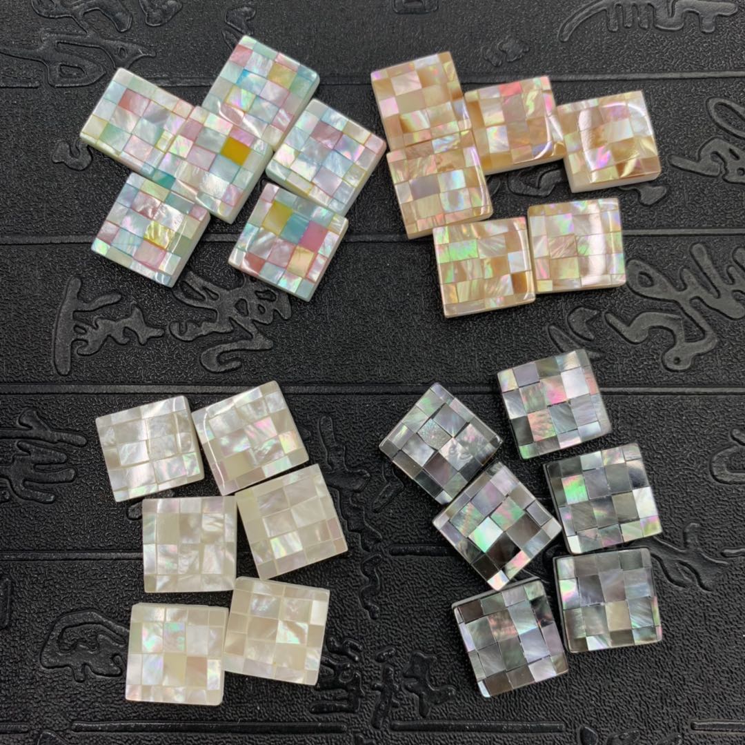 Natural seashells square Mosaic square piece DIY handmade earrings accessories natural shell accessories thumbnail