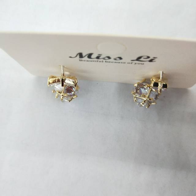 Factory direct sales: Simple, elegant, fashionable and popular jewelry and accessories, personalized and trendy new zircon earrings Miss Li Specification image