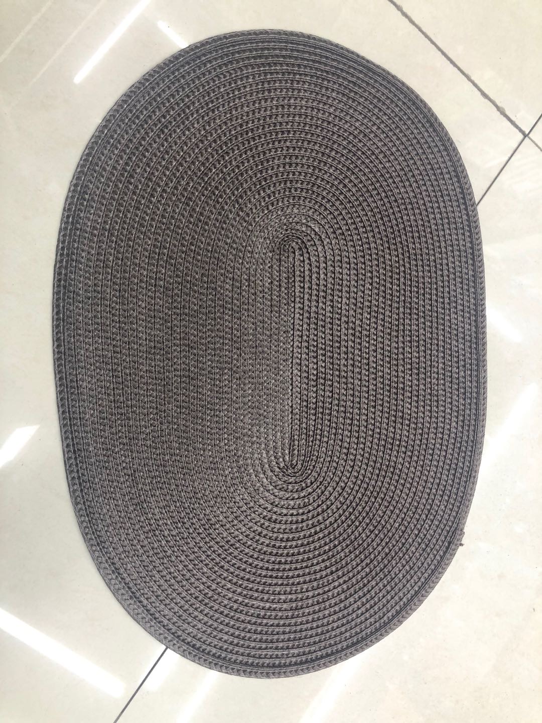 Oval European Style Western Placemat Thermal Insulation, Anti-Hot Pp Waterproof Pot Mat Specification drawing