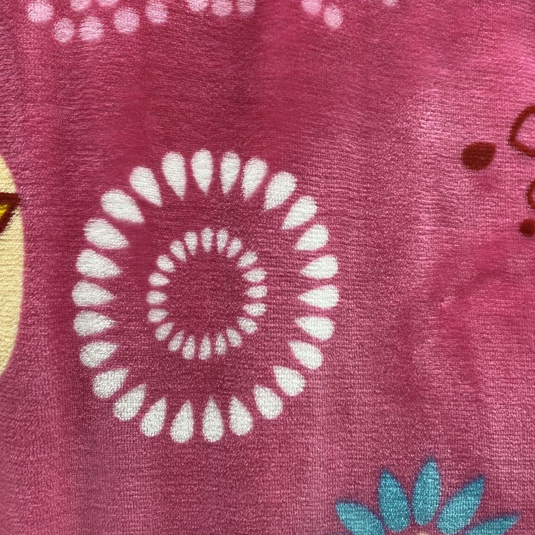 粉底彩色花朵图案印花超柔法莱绒毛毯200*230cm产品图