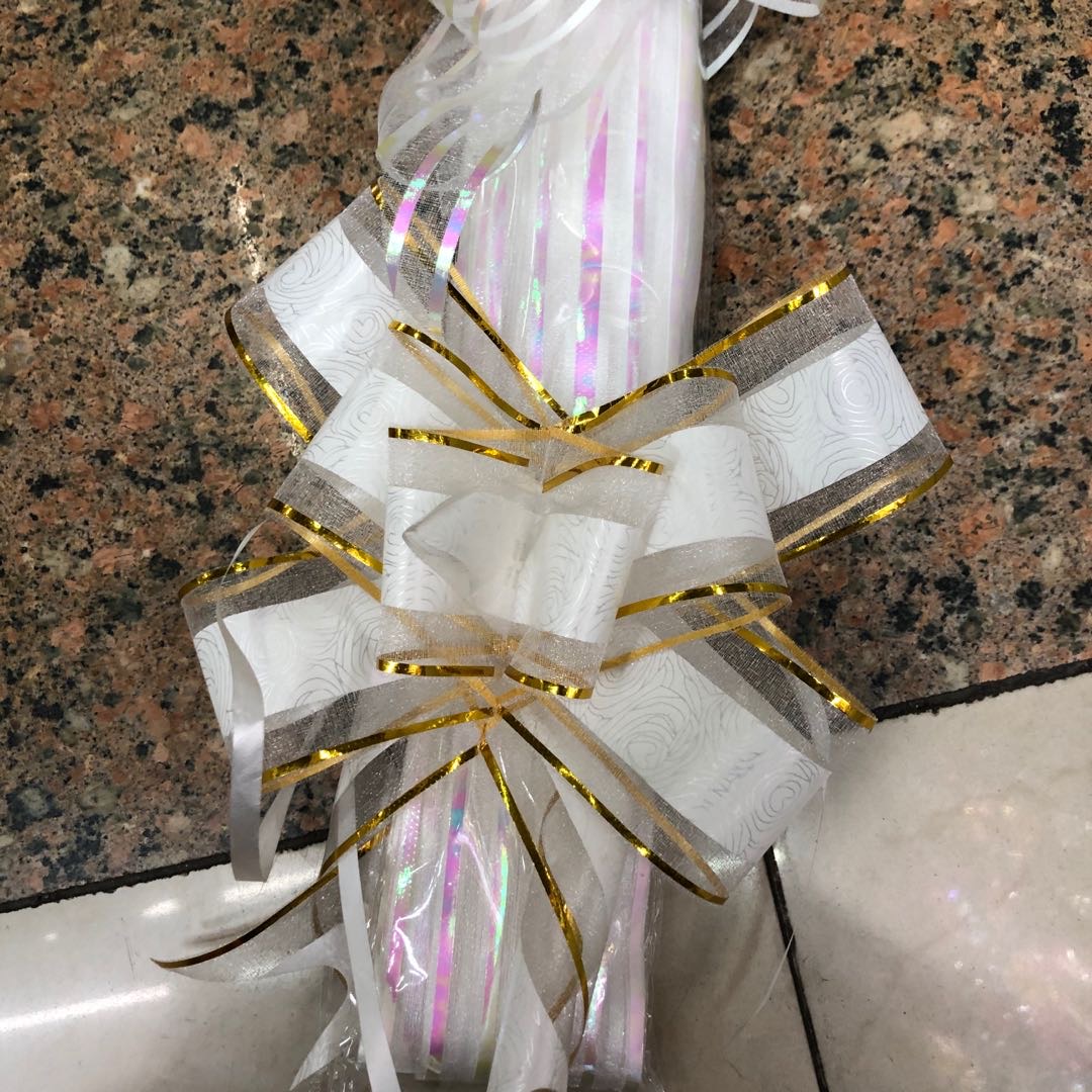 白色婚礼用品婚车装饰拉花蝴蝶结产品图