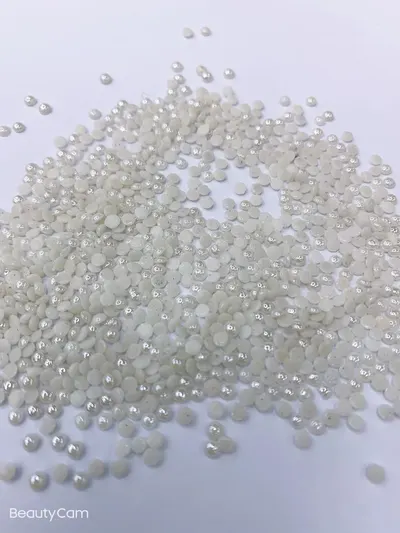 3Mm White Semi-Round Ceramic Drill Middle East Drill Dmc Nail Drill Flat Bottom Drill Diy Drill