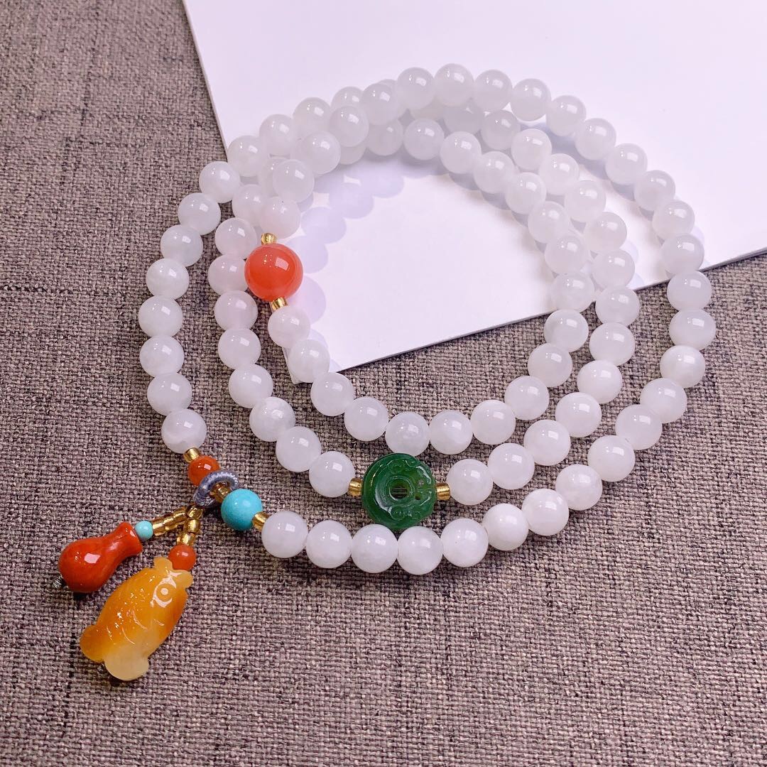 108-piece men's and women's bracelet made of high-quality porcelain turquoise in an old shape, Xiangyu 000555