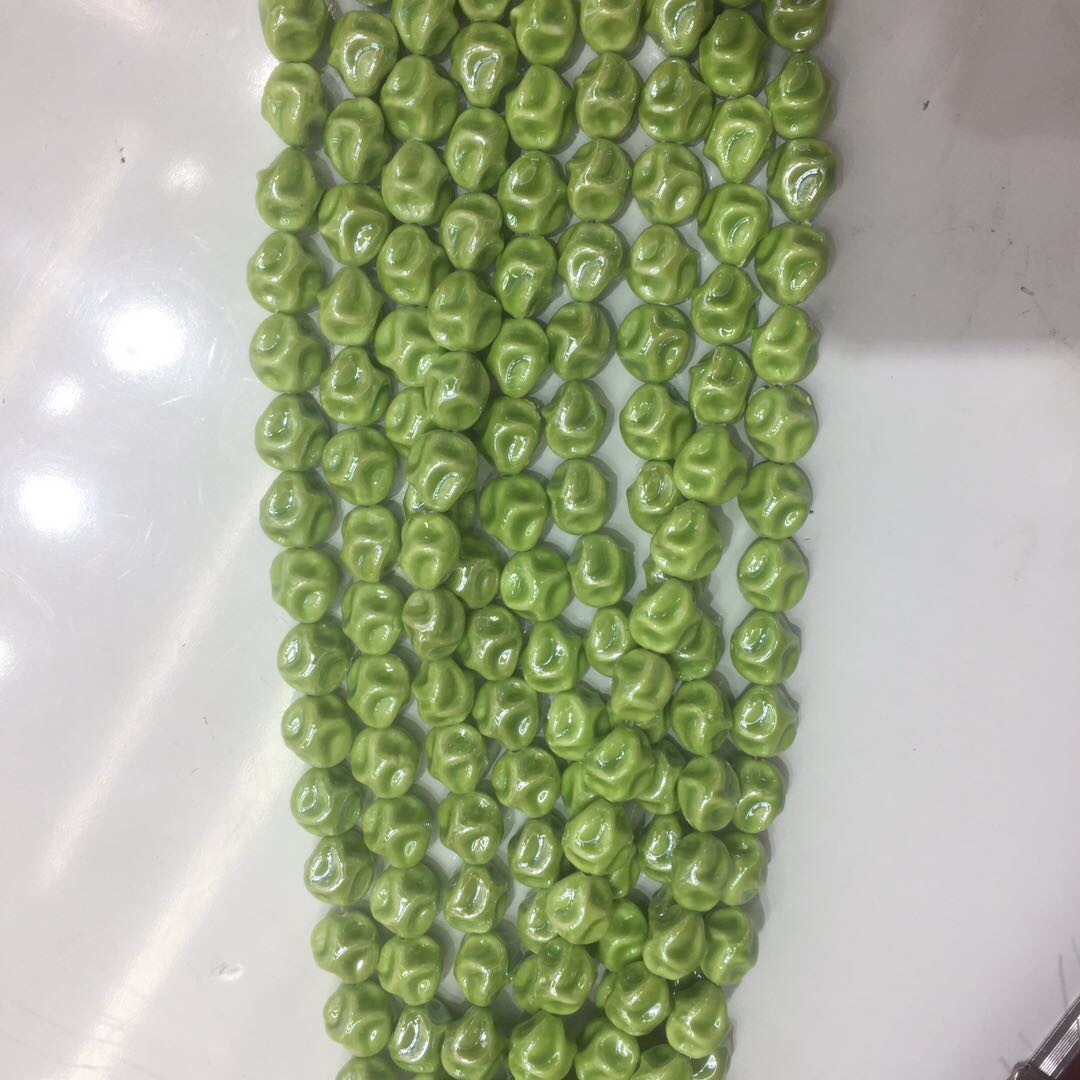不规则陶瓷DIY手工配件小碎花配饰陶瓷珠子