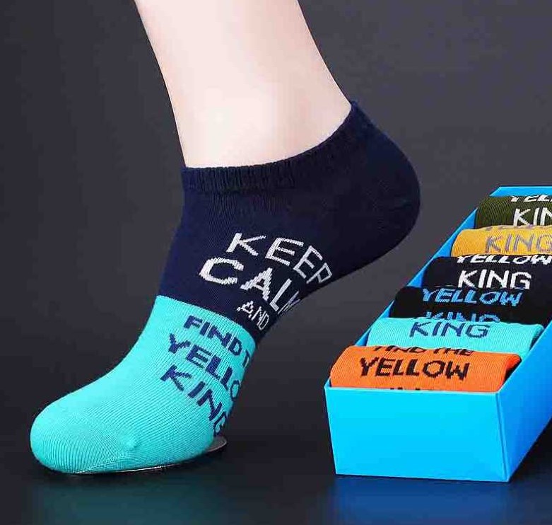 Men's summer thin men's short socks, letter breathable boat socks, sweat-absorbing, breathable and deodorizing sports socks Specification image