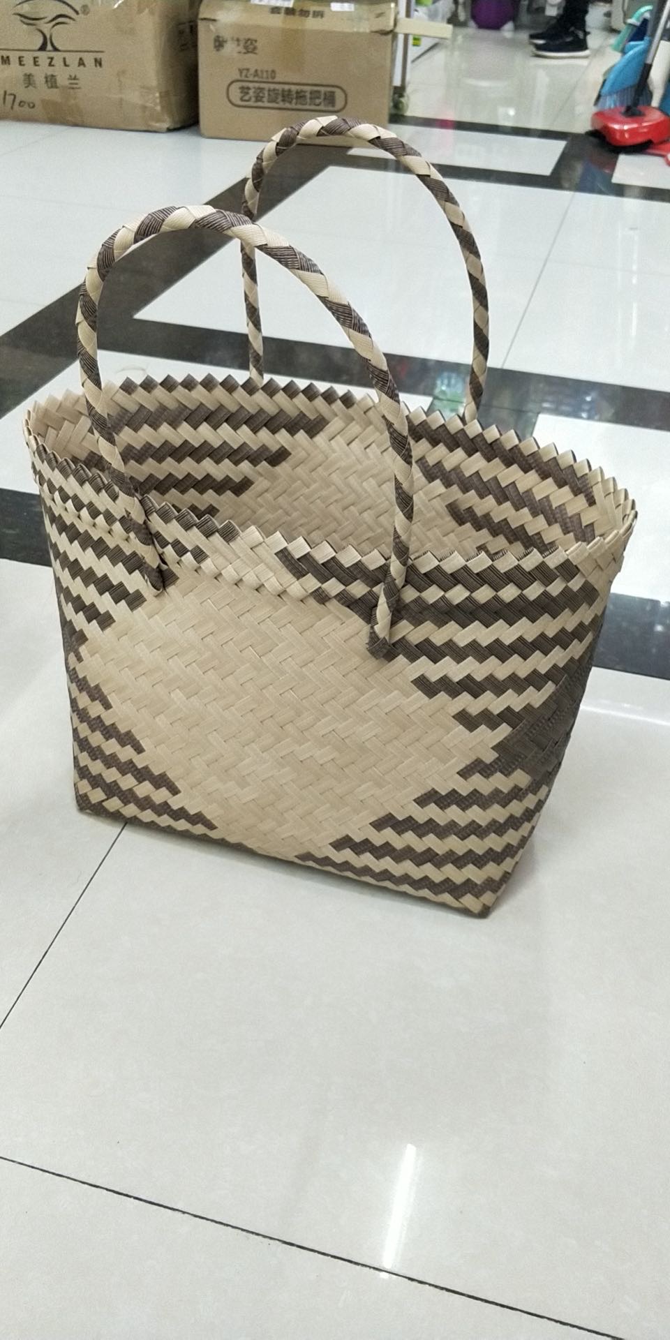 提篮30*16*30制品竹筛子水果收纳箩筐家用洗菜竹篮