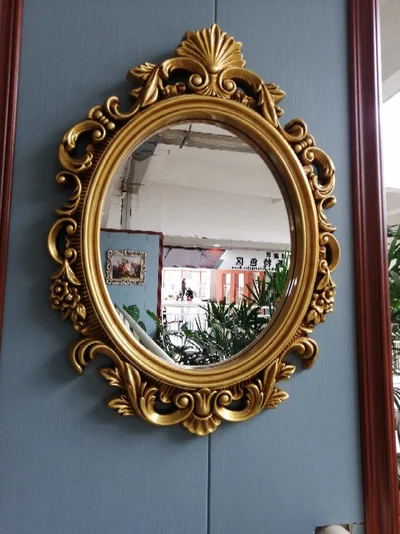 European Luxury Hollowed-Out Bathroom Mirror Mirror Hotel Villa Porch Decoration Mirror