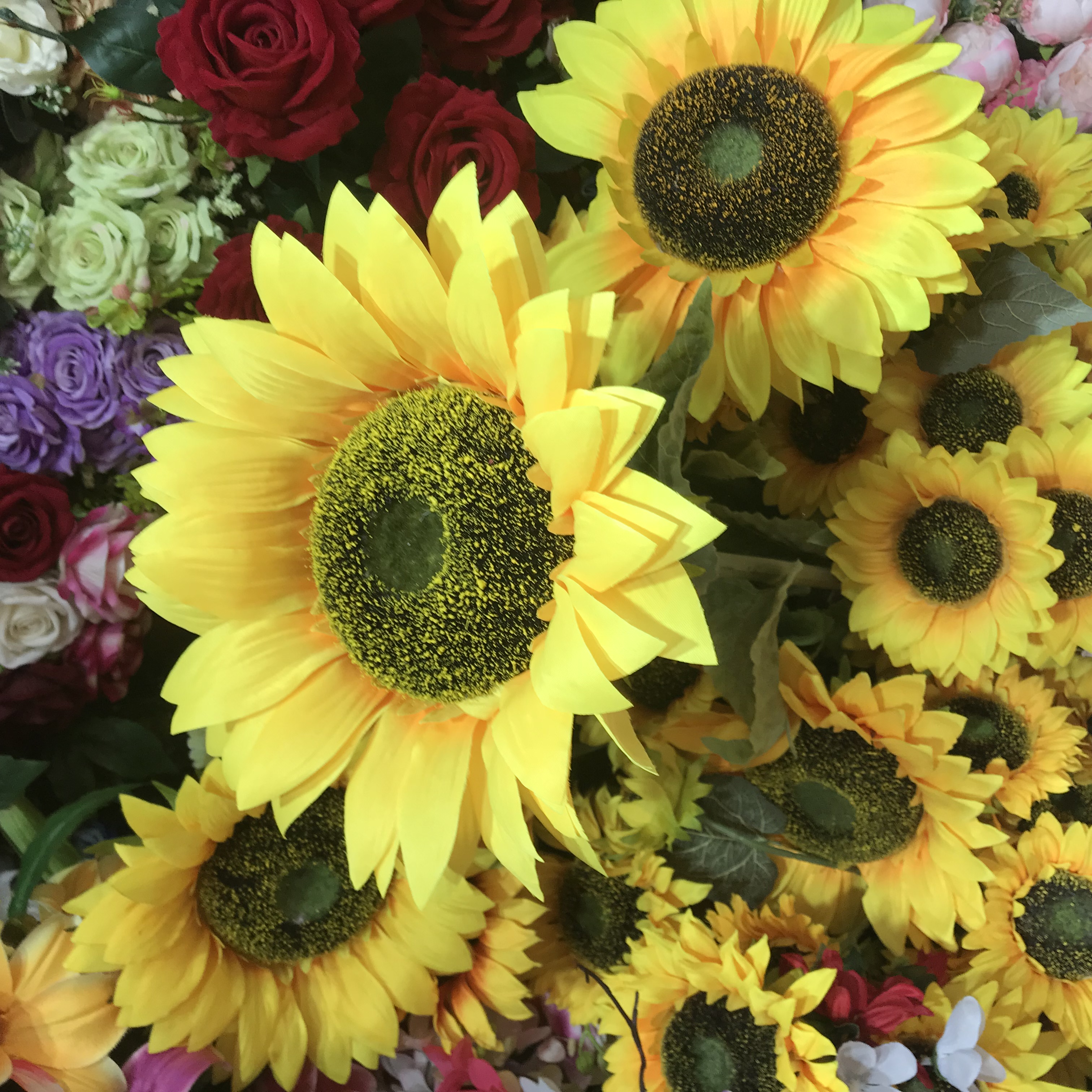 Sunflower simulated bouquet of dried flowers holding fake flowers living room large floor decorative bottle table floral decoration thumbnail