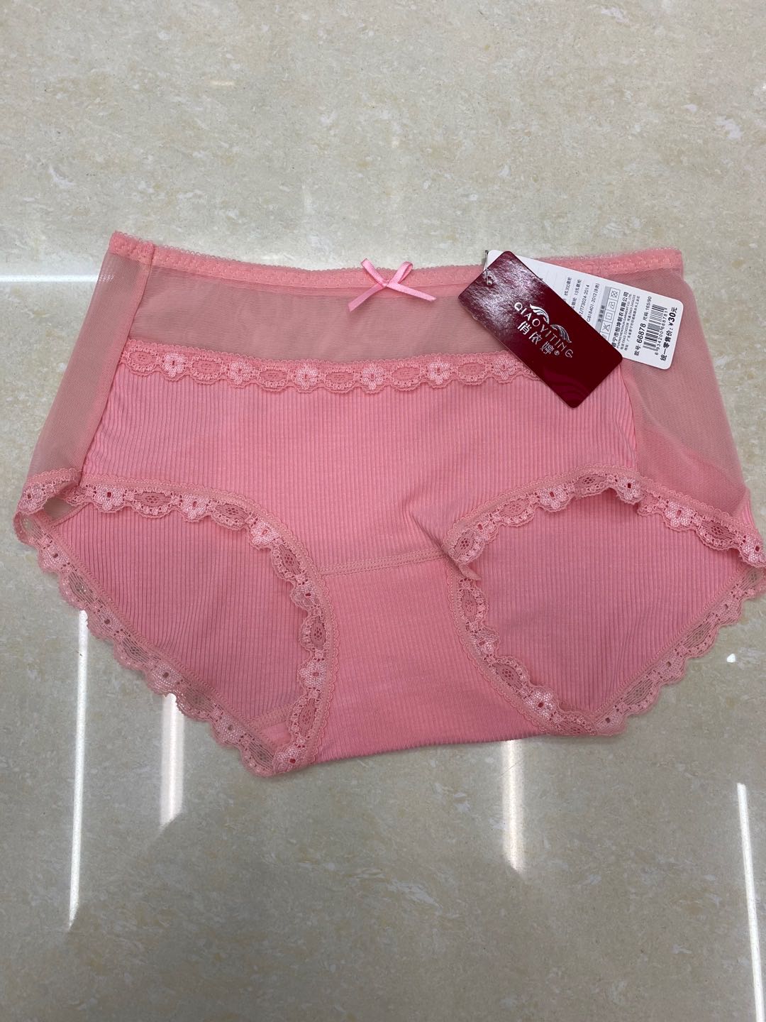 Foreign trade spot lace triangle panties cotton split code low waist women's underwear thumbnail