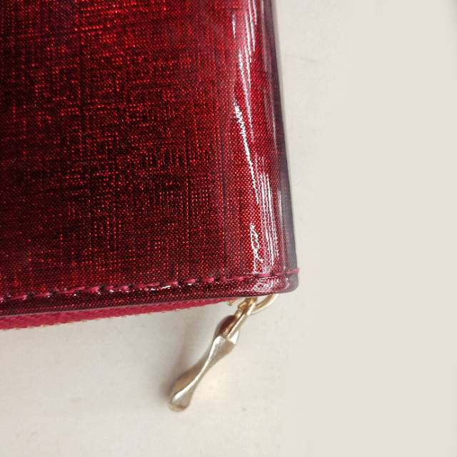 暗红色亮光女士手拿包钱包产品图