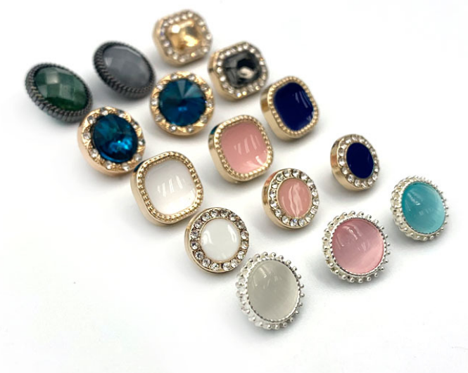 Color resin metal dot oil shirt buttons with drill, retro metal high leg shirt buttons thumbnail