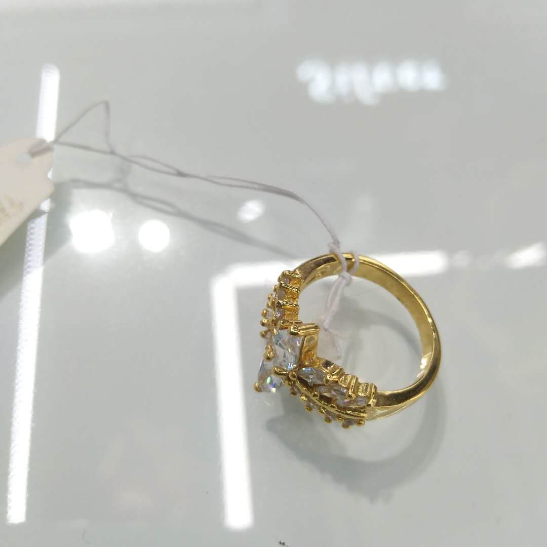 Europe and the United States hot gold ladies pure copper electroplated ring ornaments