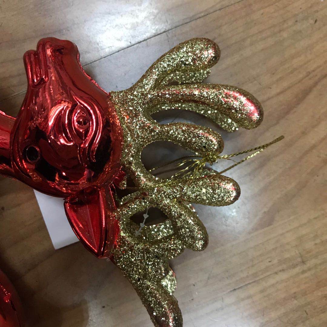 圣诞饰品挂件金鹿亮片塑料饰品家居摄影摆件装饰产品图