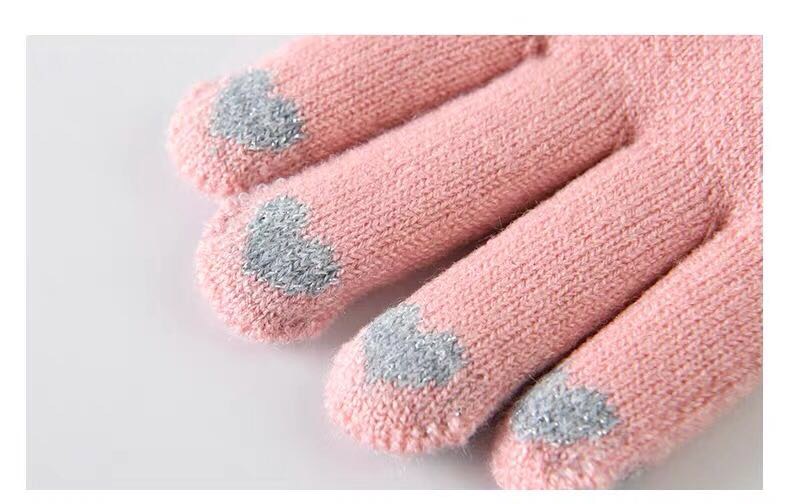 10, 11, 12 years old knitted woolen children's gloves for winter boys, warm and thickened children's gloves for winter girls Specification image