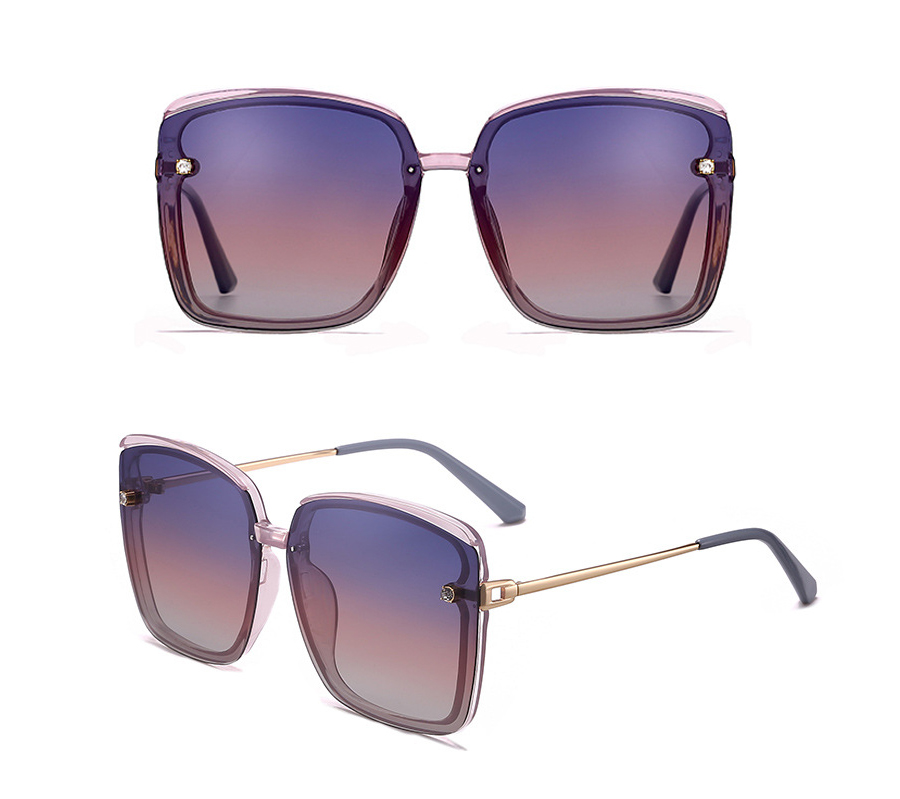 New fashionable large-framed sunglasses, square-framed sunglasses, polarized glasses, Korean version, Internet celebrity trendsetter 9625222222222 Specification image