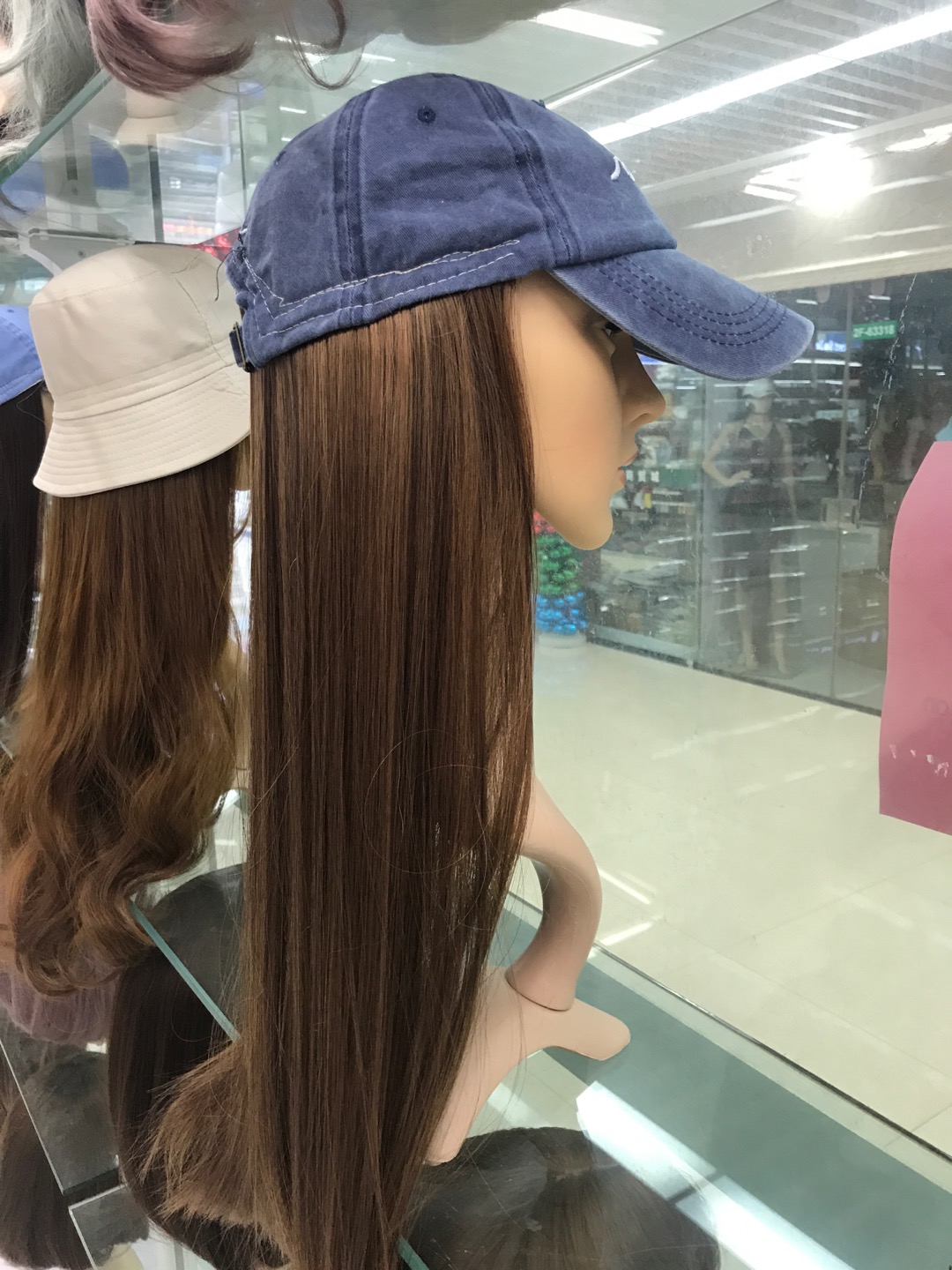 Tanglong matte high-temperature silk wig with hat wig cover (detachable) Velcro wig pieces