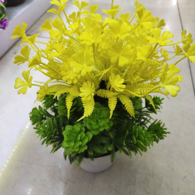 Artificial flower bonsai, artificial plant bonsai, indoor ornaments, balcony ornaments, office desk ornaments